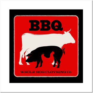 Cow, Pig & Chicken BBQ Posters and Art